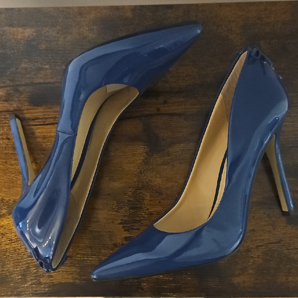Dark Blue Enzo Angiolini Stilettos With Lace-up Detailing